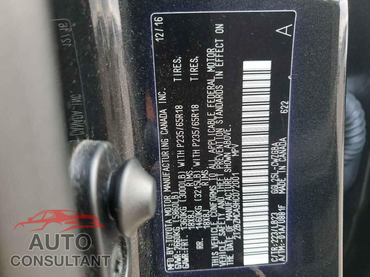LEXUS RX350 2017 - 2T2BZMCA9HC072001