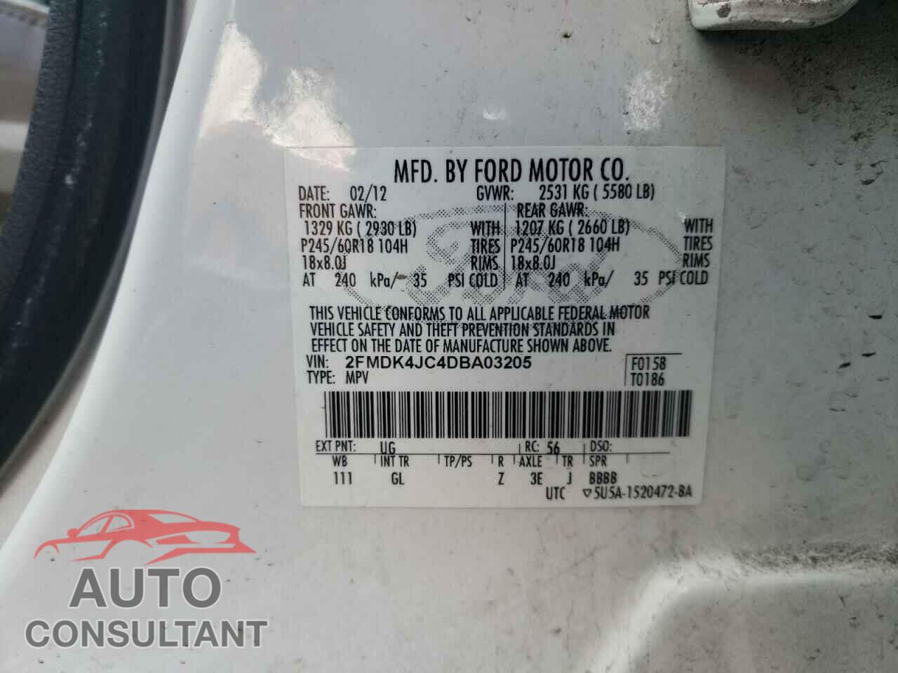FORD EDGE 2013 - 2FMDK4JC4DBA03205