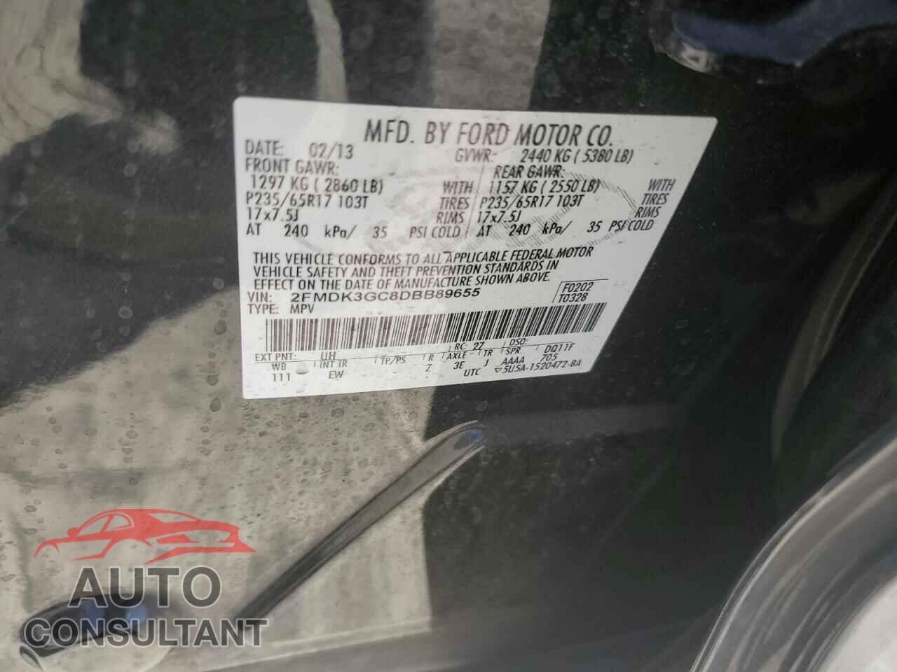 FORD EDGE 2013 - 2FMDK3GC8DBB89655