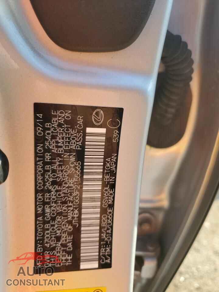 LEXUS ES350 2015 - JTHBK1GG3F2155665