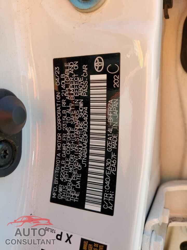 TOYOTA GR COROLLA 2023 - JTNABAAE0PA004094