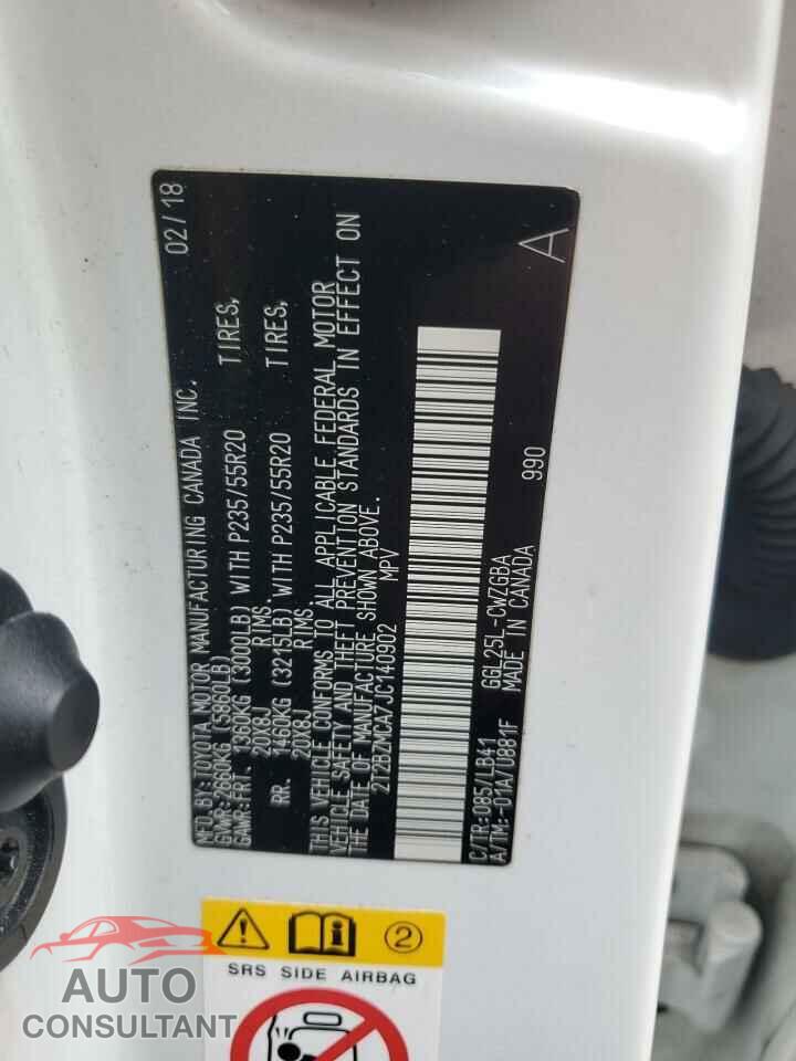 LEXUS RX350 2018 - 2T2BZMCA7JC140902