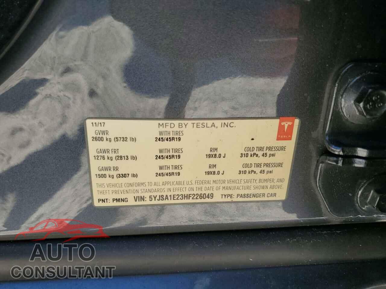 TESLA MODEL S 2017 - 5YJSA1E23HF226049
