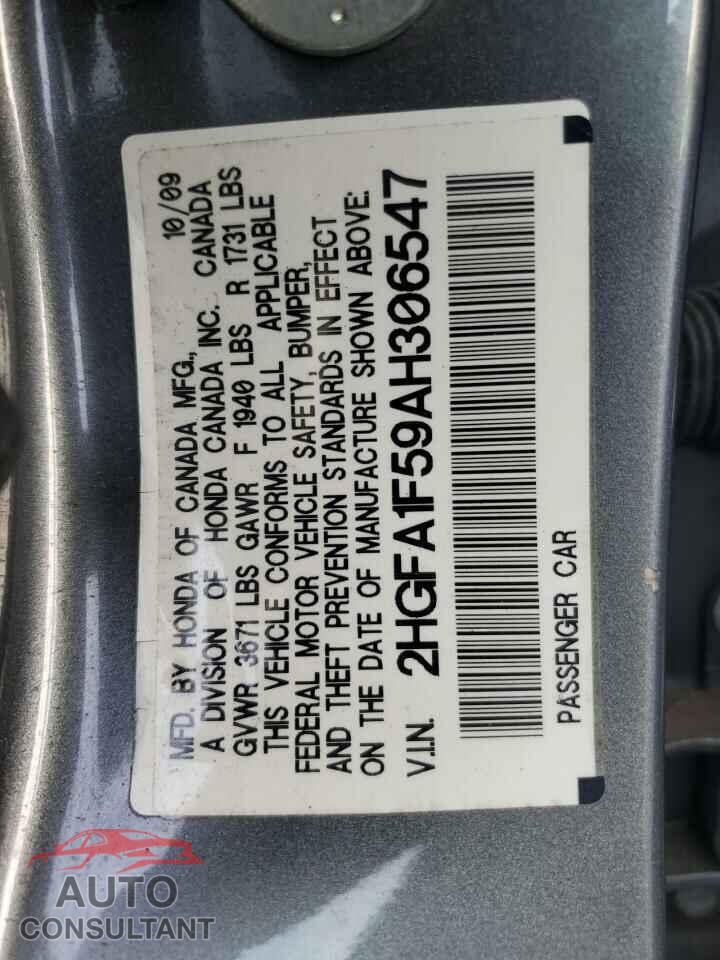HONDA CIVIC 2010 - 2HGFA1F59AH306547