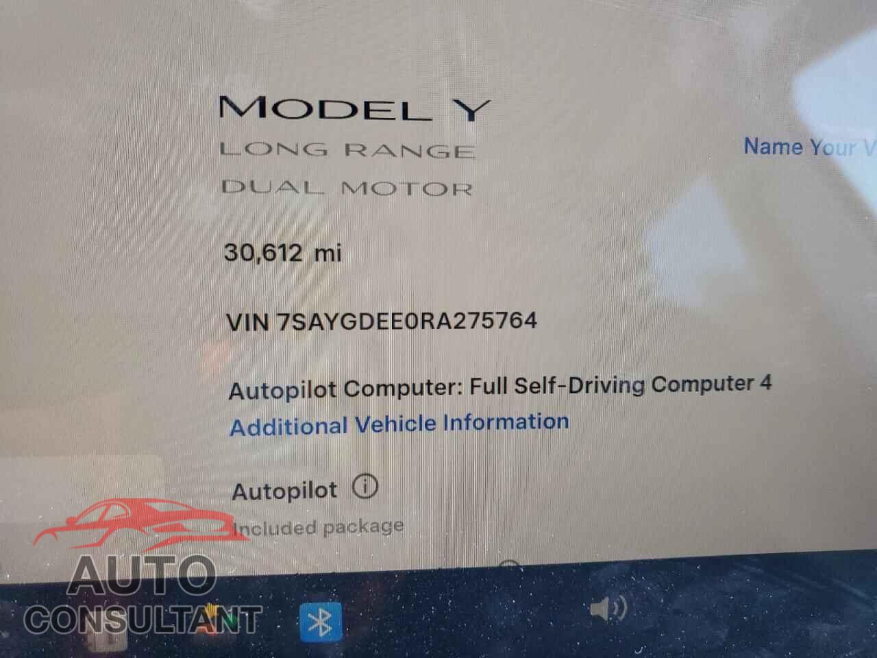 TESLA MODEL Y 2024 - 7SAYGDEE0RA275764