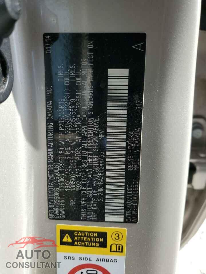 LEXUS RX350 2014 - 2T2BK1BA3EC244765