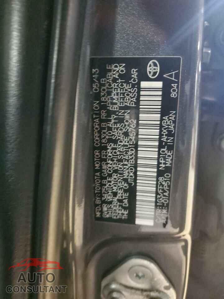 TOYOTA PRIUS 2013 - JTDKDTB33D1545762