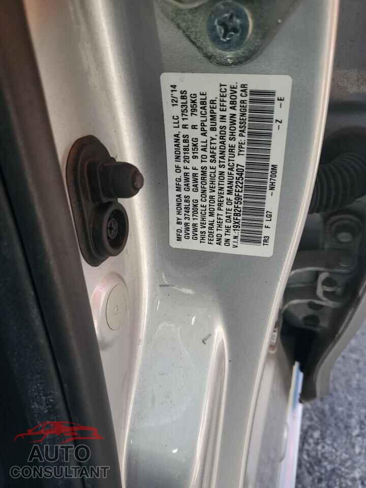 HONDA CIVIC 2015 - 19XFB2F59FE225407