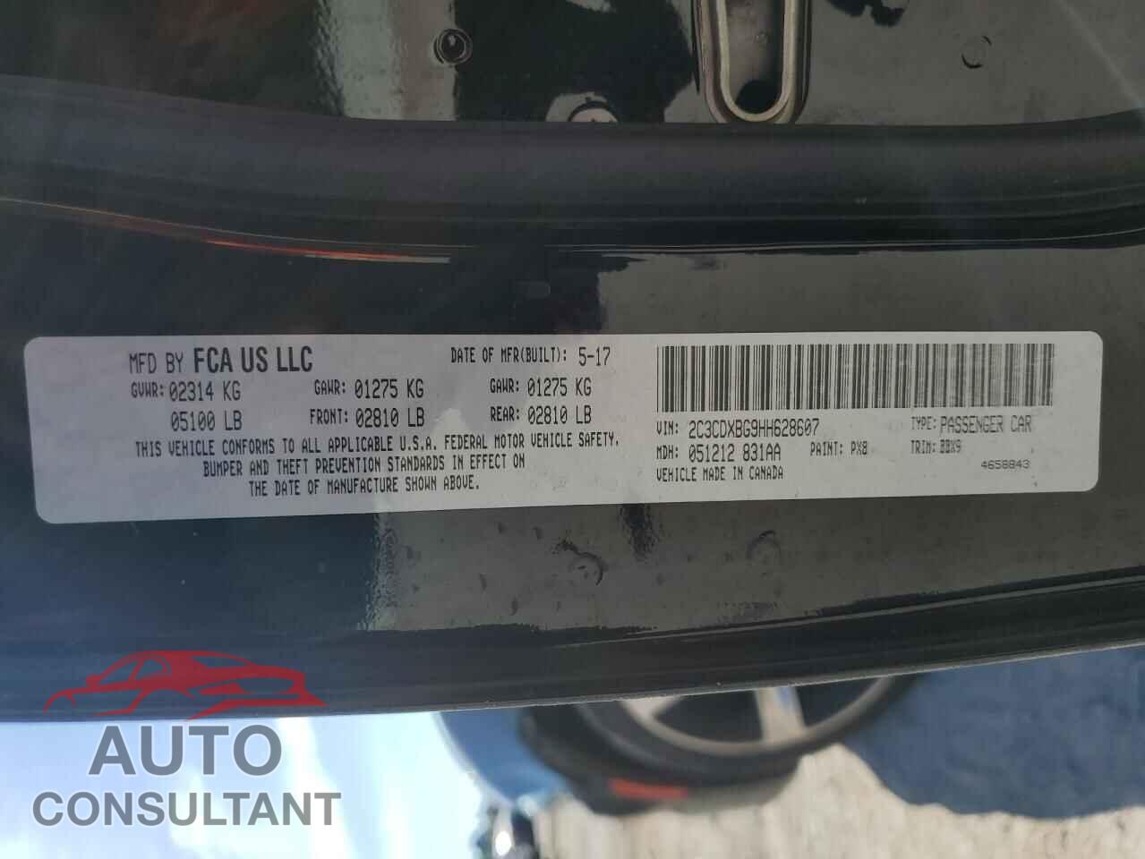 DODGE CHARGER 2017 - 2C3CDXBG9HH628607