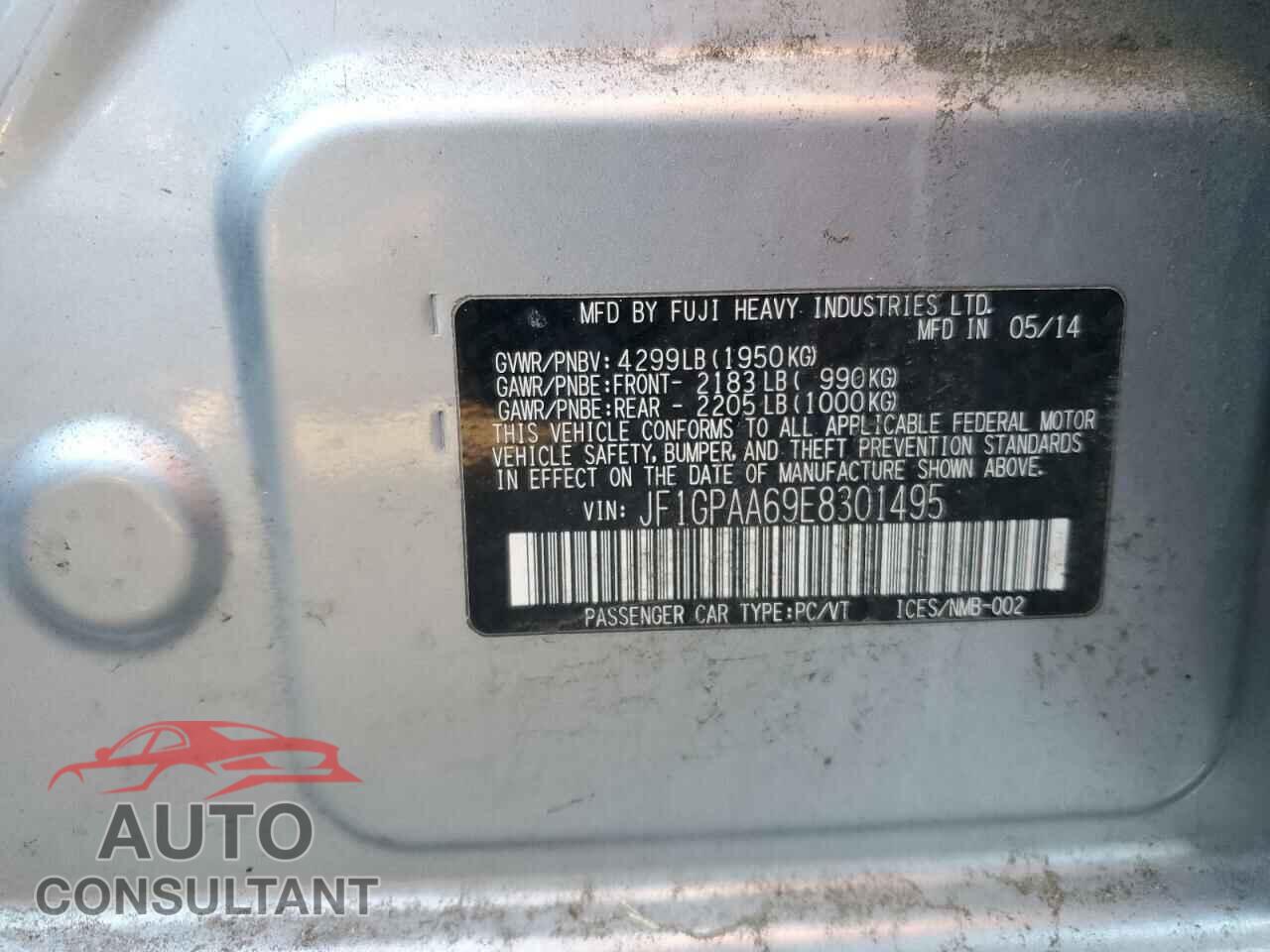 SUBARU IMPREZA 2014 - JF1GPAA69E8301495