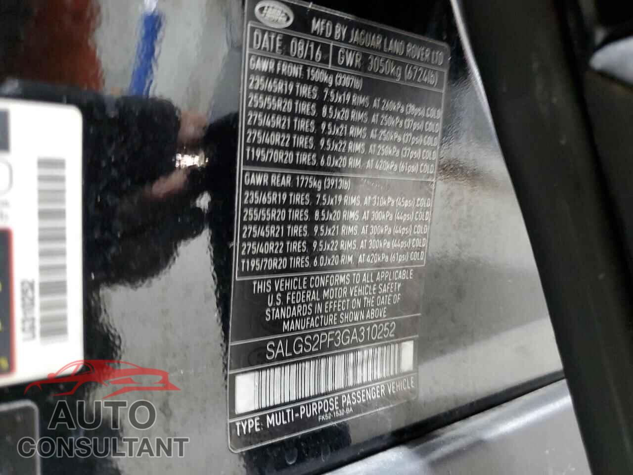LAND ROVER RANGEROVER 2016 - SALGS2PF3GA310252