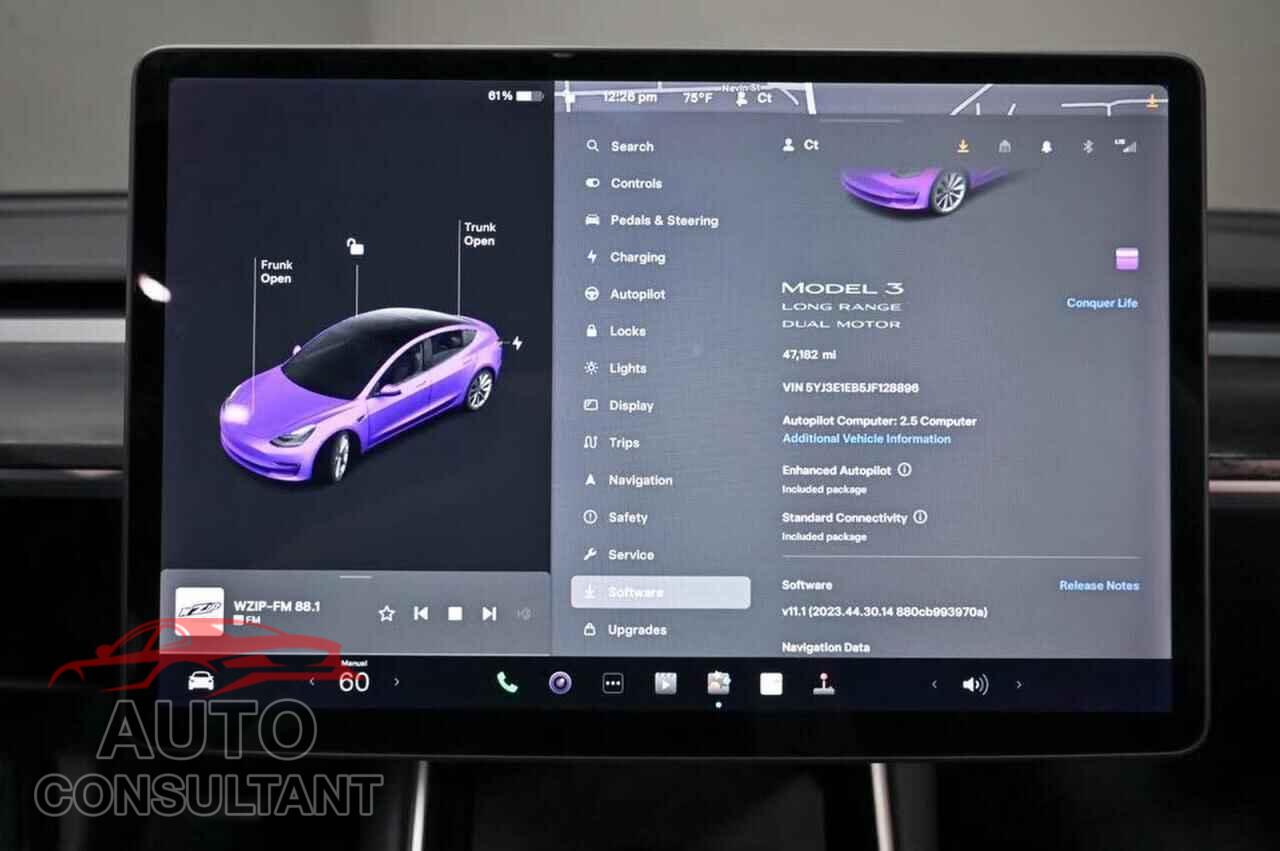 TESLA MODEL 3 2018 - 5YJ3E1EB5JF128896