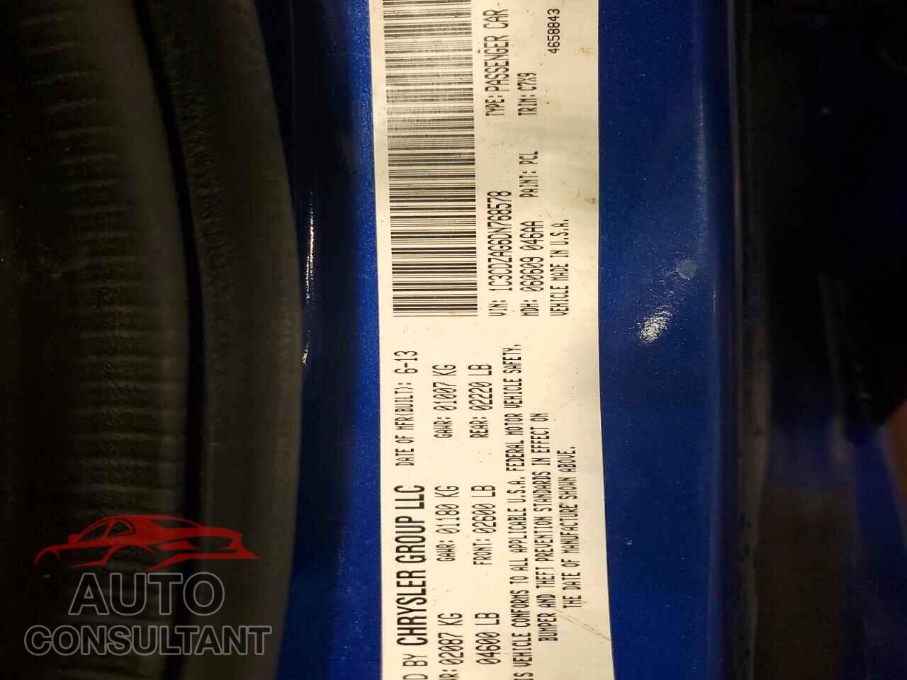 DODGE AVENGER 2013 - 1C3CDZAG6DN768578