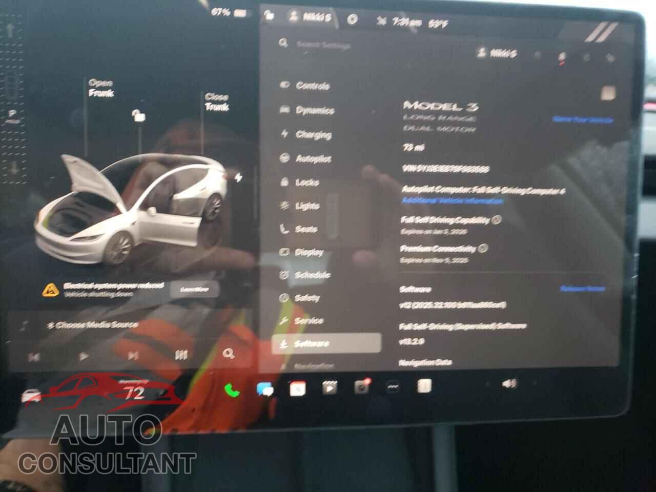 TESLA MODEL 3 2025 - 5YJ3E1EB7SF083588