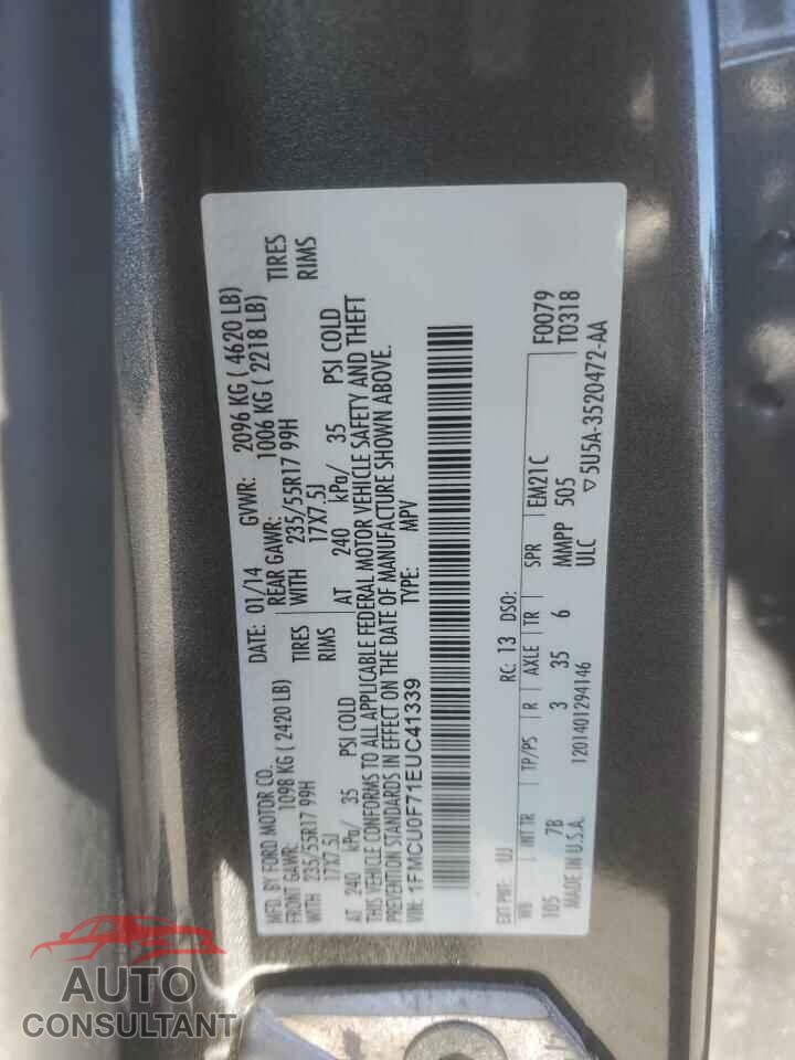 FORD ESCAPE 2014 - 1FMCU0F71EUC41339