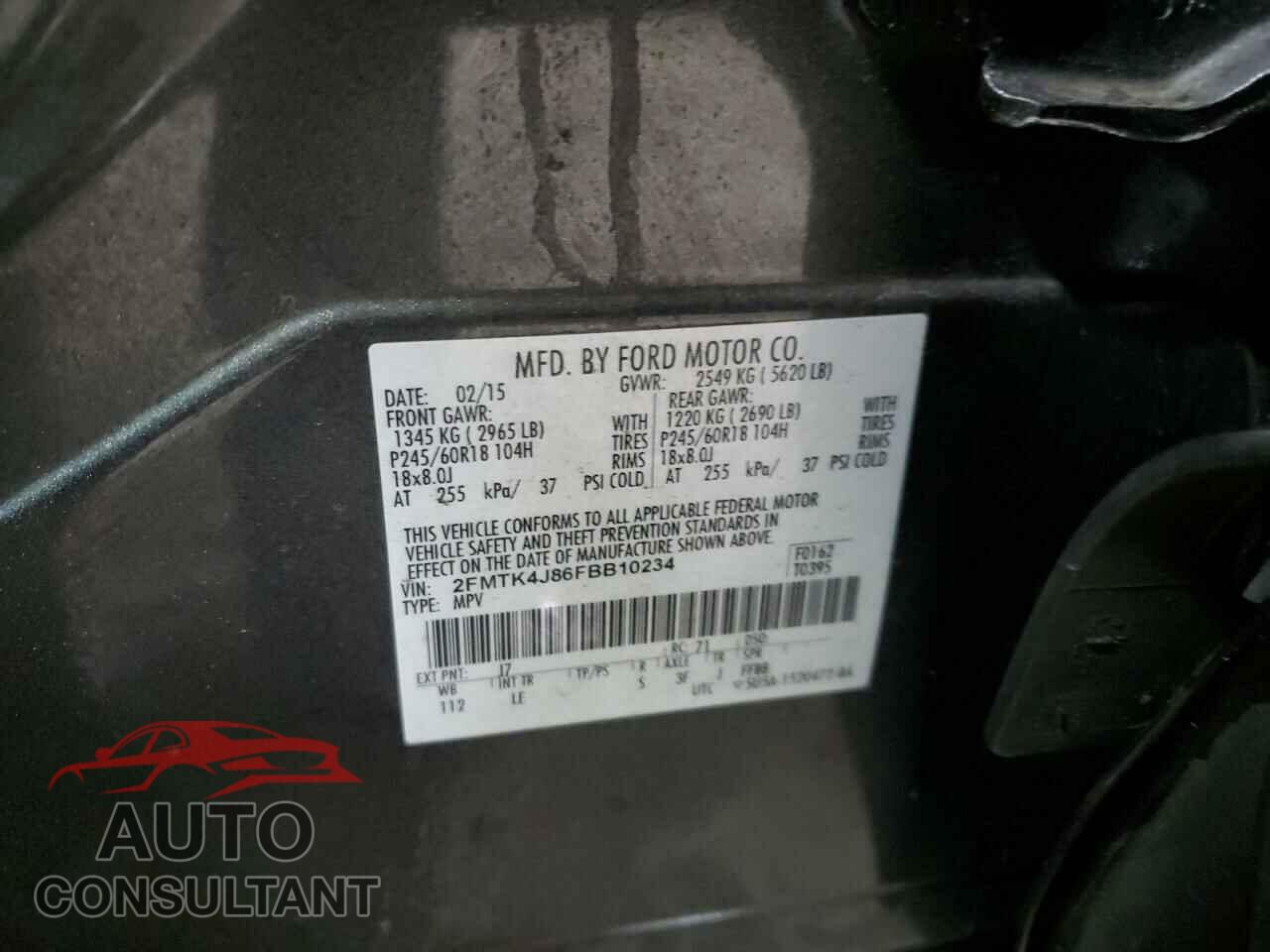 FORD EDGE 2015 - 2FMTK4J86FBB10234