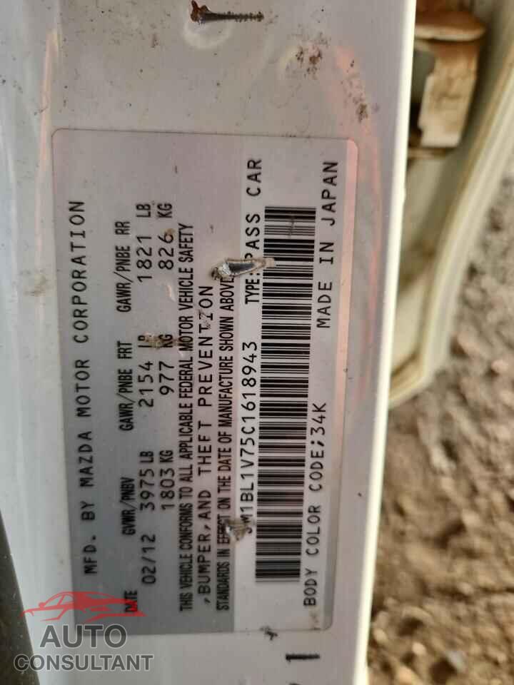 MAZDA 3 2012 - JM1BL1V75C1618943