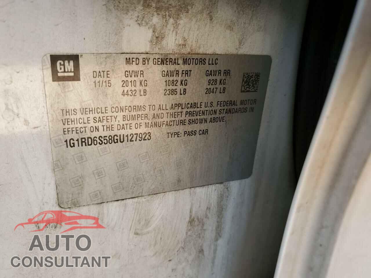 CHEVROLET VOLT 2016 - 1G1RD6S58GU127923