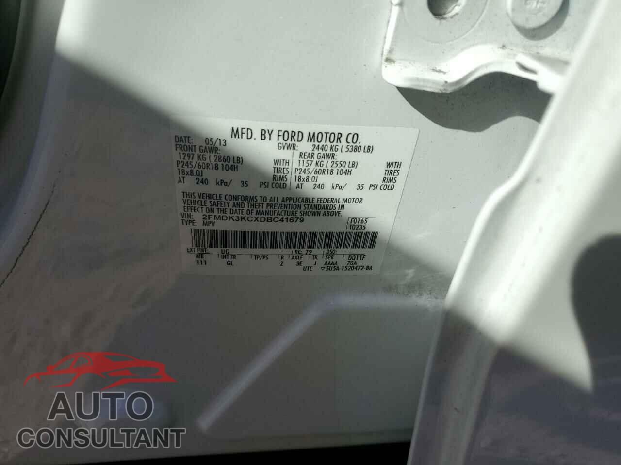FORD EDGE 2013 - 2FMDK3KCXDBC41679