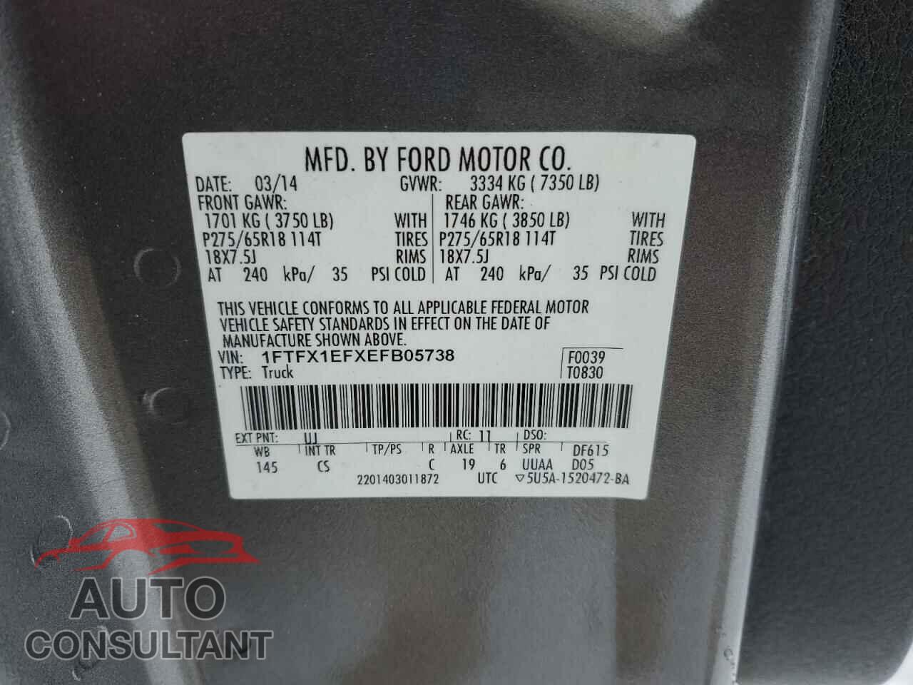 FORD F-150 2014 - 1FTFX1EFXEFB05738