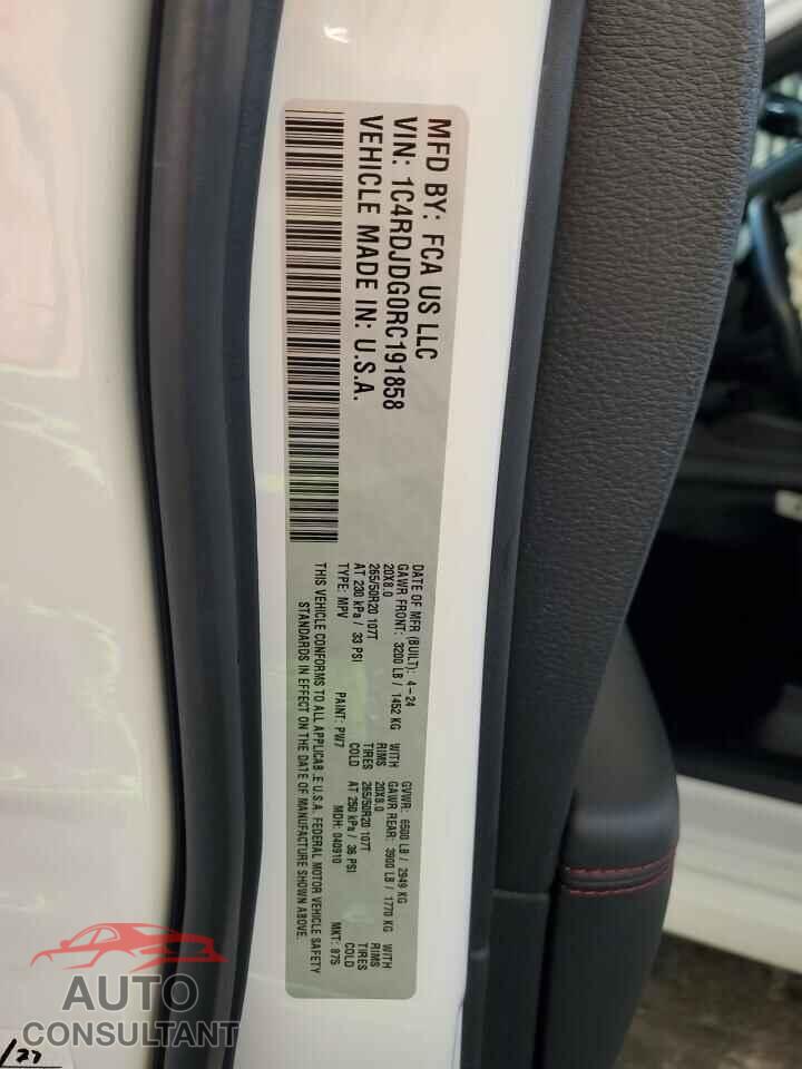 DODGE DURANGO 2024 - 1C4RDJDG0RC191858