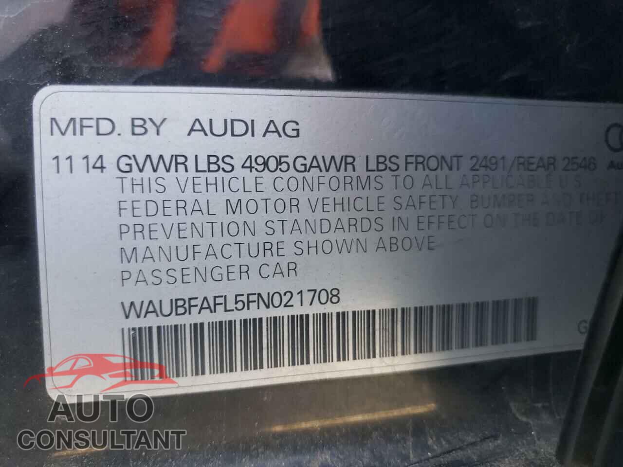 AUDI A4 2015 - WAUBFAFL5FN021708