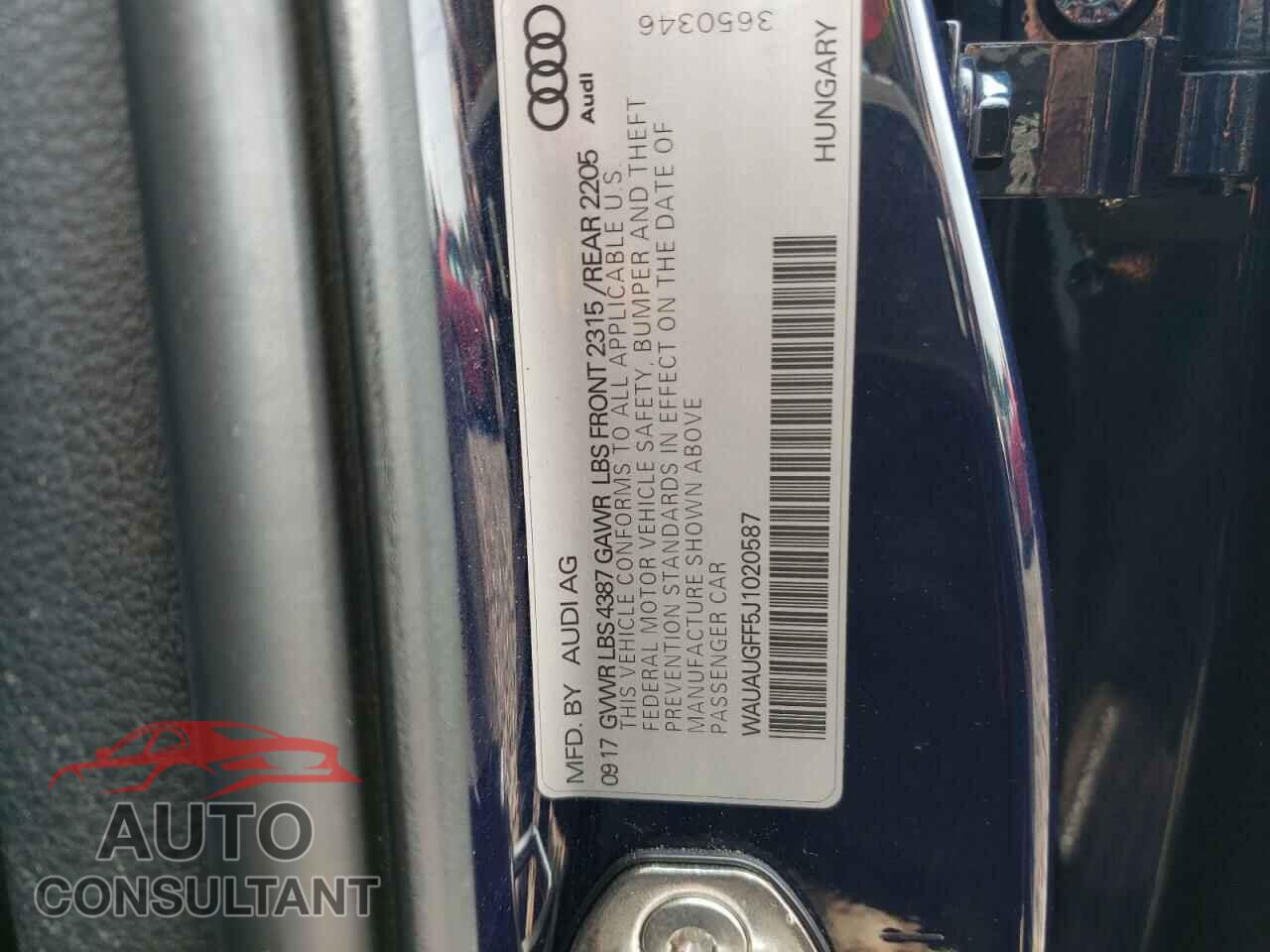 AUDI A3 2018 - WAUAUGFF5J1020587