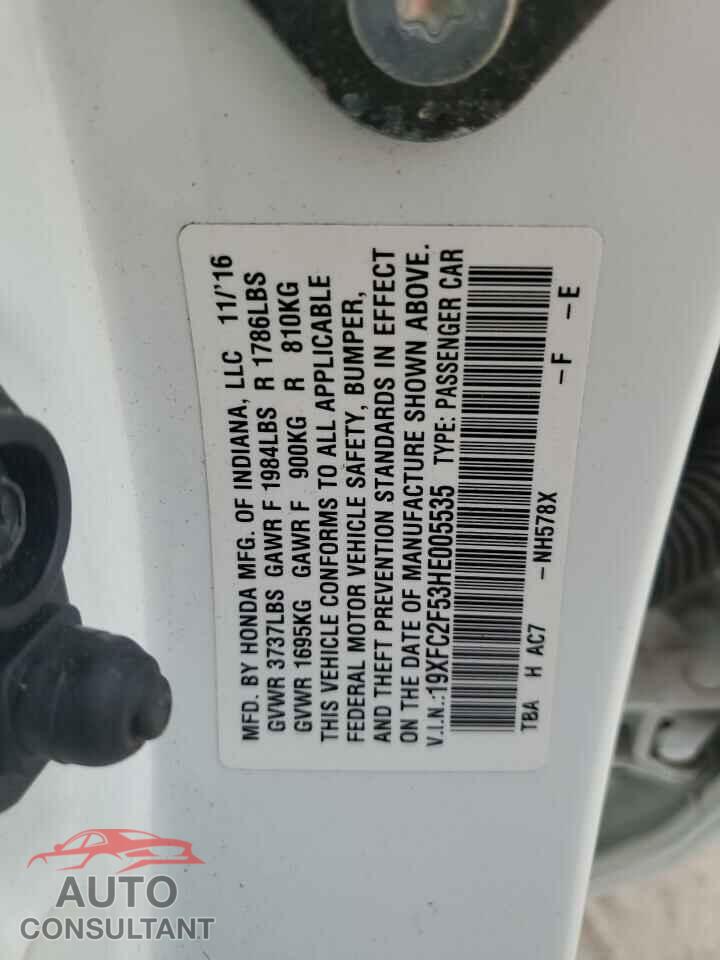 HONDA CIVIC 2017 - 19XFC2F53HE005535