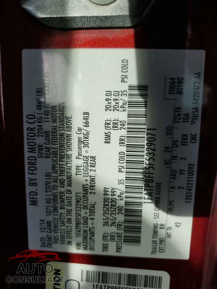 FORD MUSTANG 2015 - 1FATP8FF5F5329071