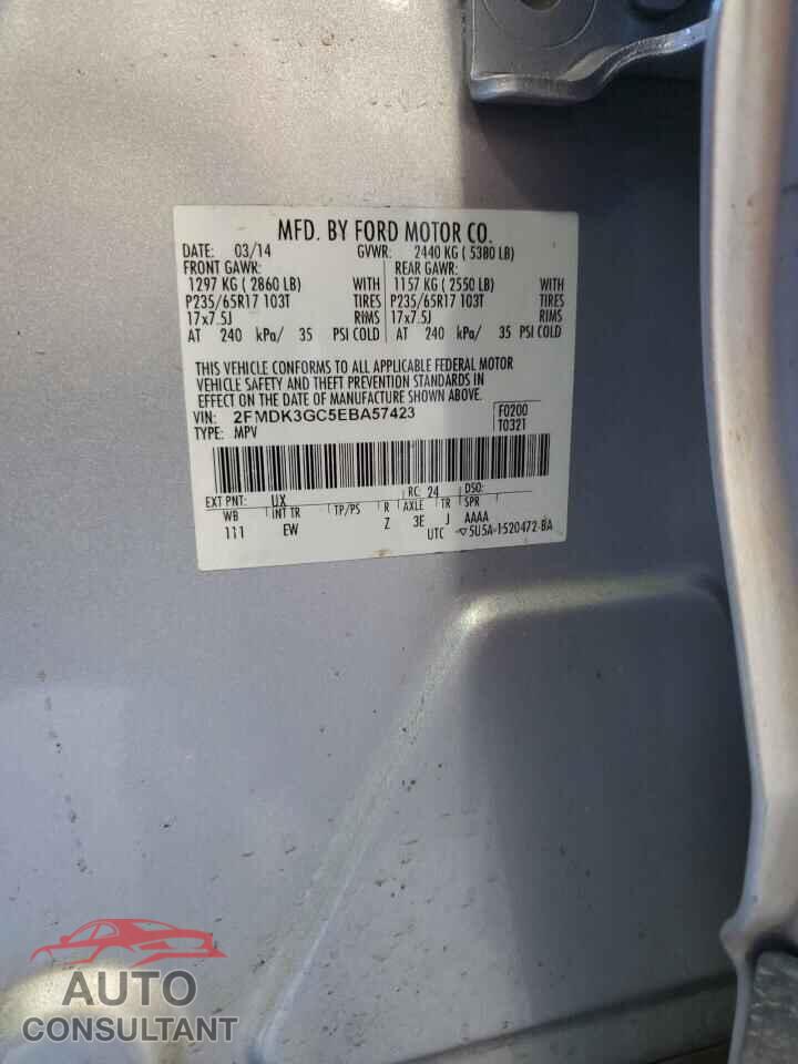 FORD EDGE 2014 - 2FMDK3GC5EBA57423
