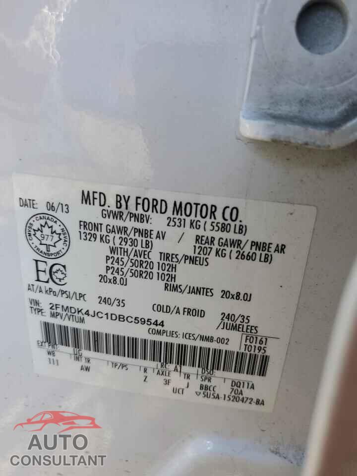 FORD EDGE 2013 - 2FMDK4JC1DBC59544