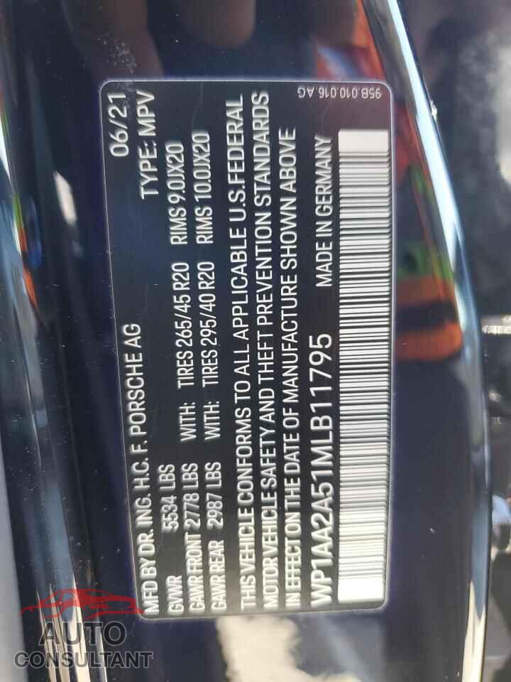 PORSCHE MACAN 2021 - WP1AA2A51MLB11795