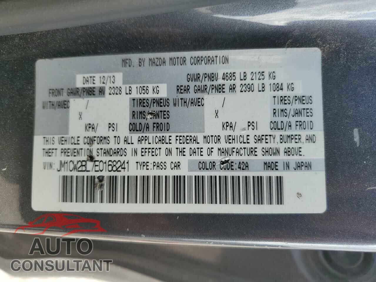 MAZDA 5 2014 - JM1CW2BL7E0168241