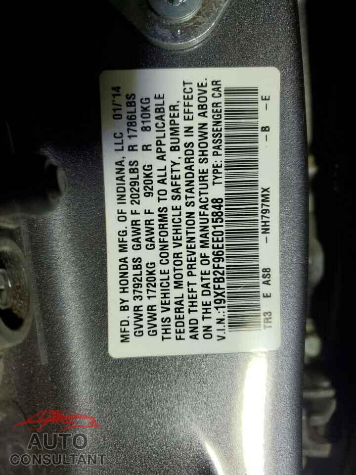 HONDA CIVIC 2014 - 19XFB2F96EE015848