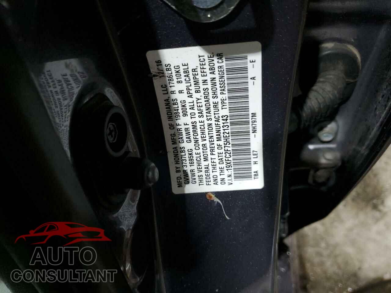HONDA CIVIC 2017 - 19XFC2F75HE213143