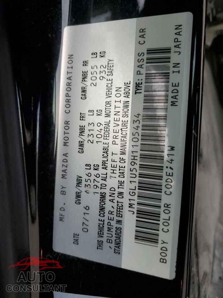 MAZDA 6 2017 - JM1GL1U59H1105434
