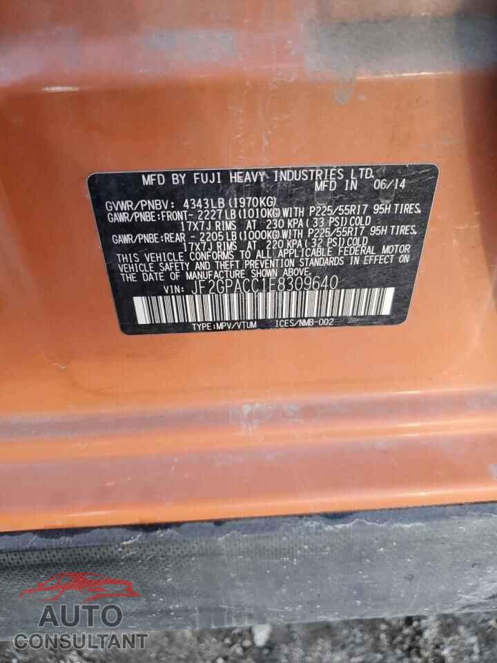 SUBARU XV 2014 - JF2GPACC1E8309640