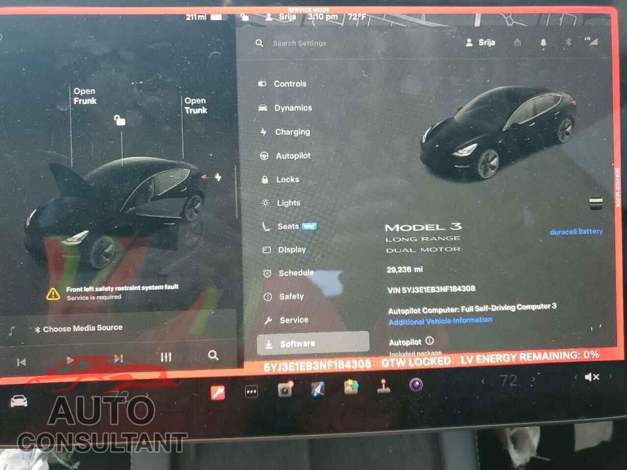 TESLA MODEL 3 2022 - 5YJ3E1EB3NF184308