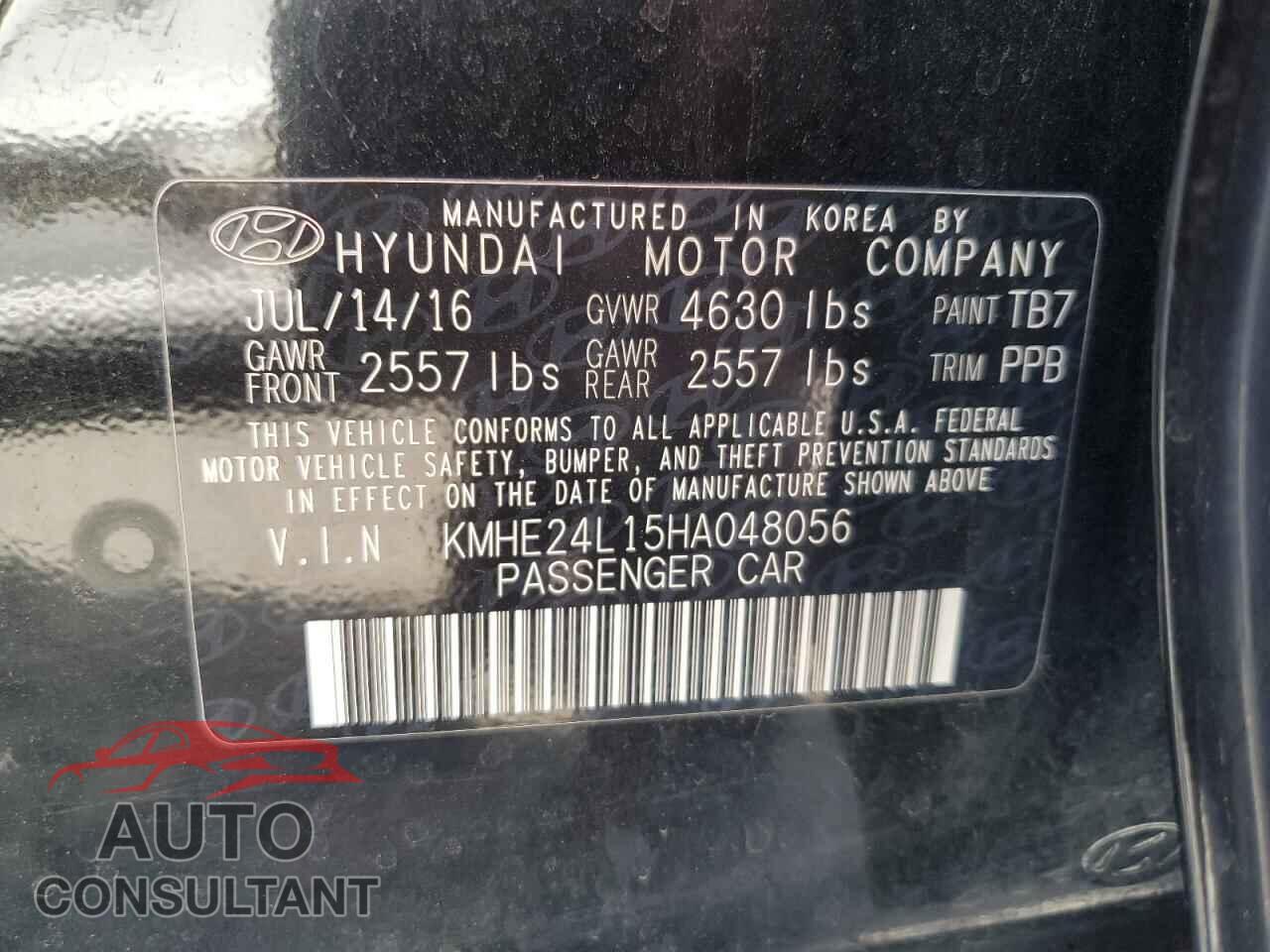 HYUNDAI SONATA 2017 - KMHE24L15HA048056