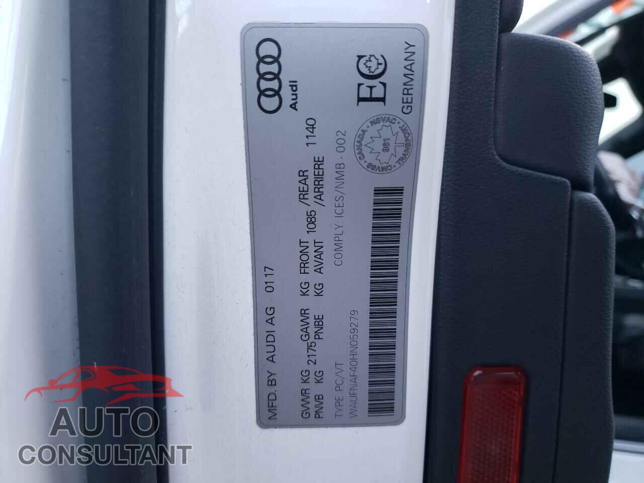 AUDI A4 2017 - WAUFNAF40HN059279