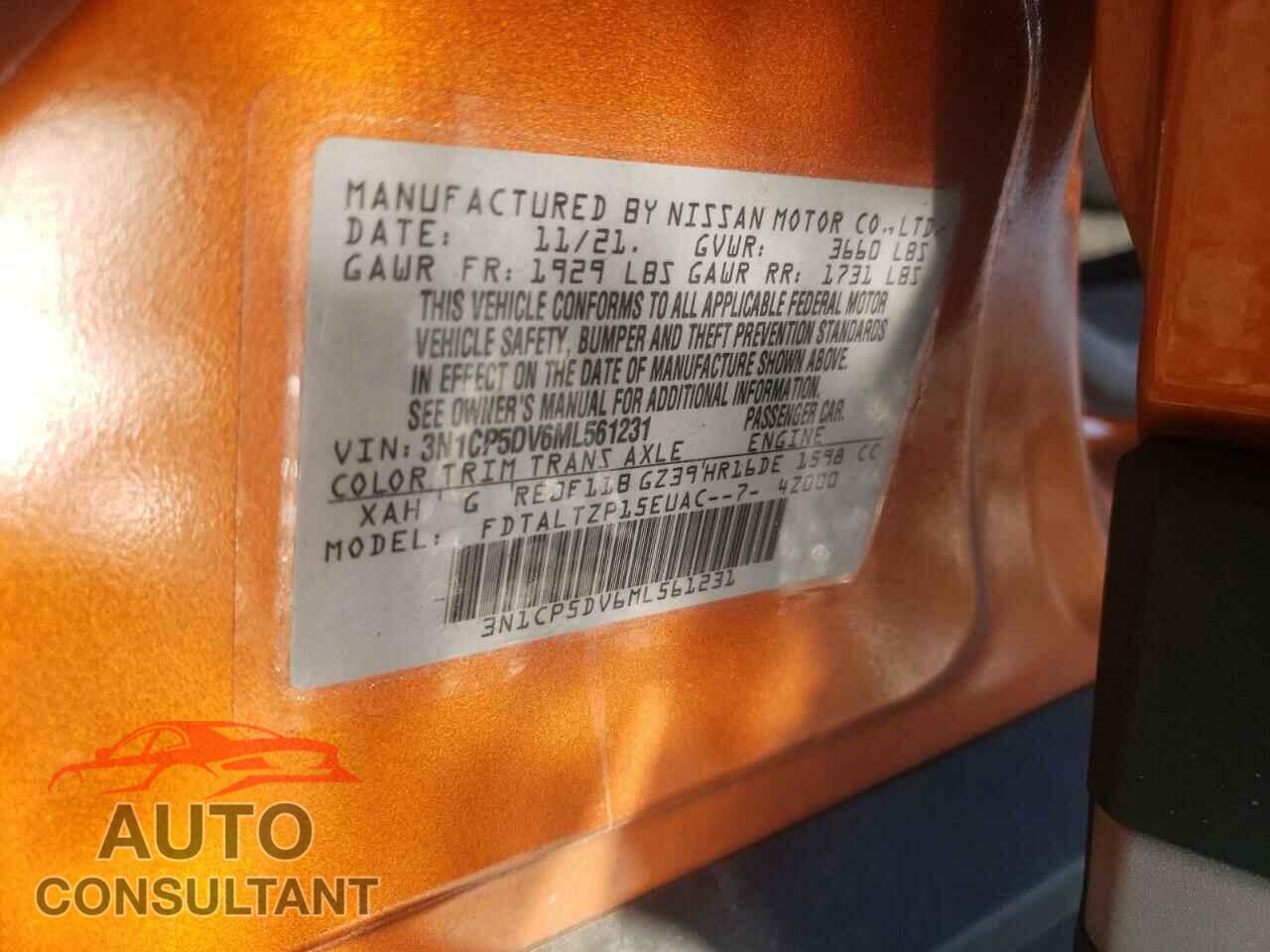 NISSAN KICKS 2021 - 3N1CP5DV6ML561231