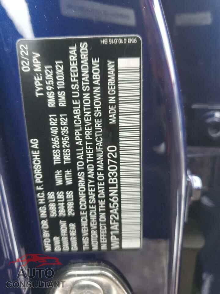 PORSCHE MACAN 2022 - WP1AF2A56NLB30720