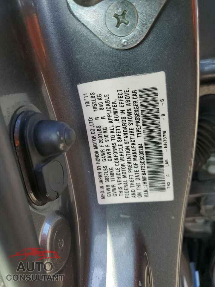 HONDA CIVIC 2012 - JHMFB4F23CS005284