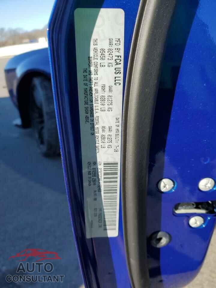 DODGE CHALLENGER 2018 - 2C3CDZC98JH192463