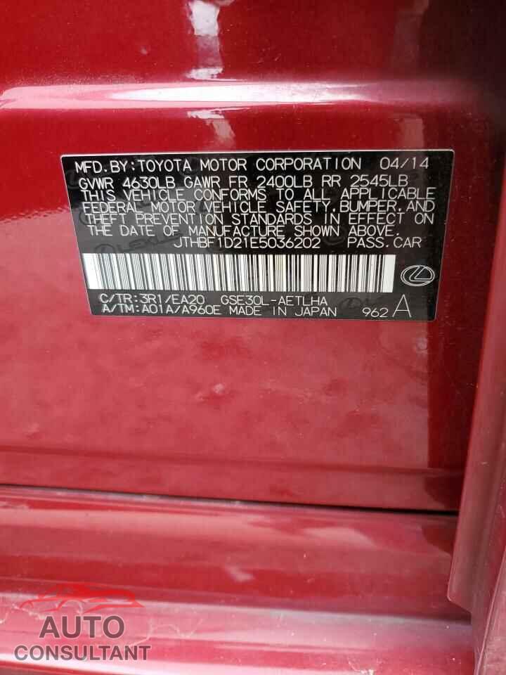 LEXUS IS 2014 - JTHBF1D21E5036202