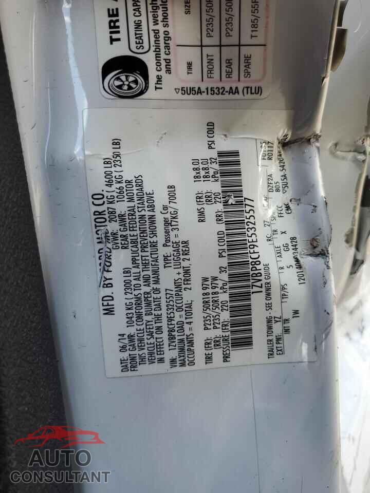 FORD MUSTANG 2014 - 1ZVBP8CF9E5325577