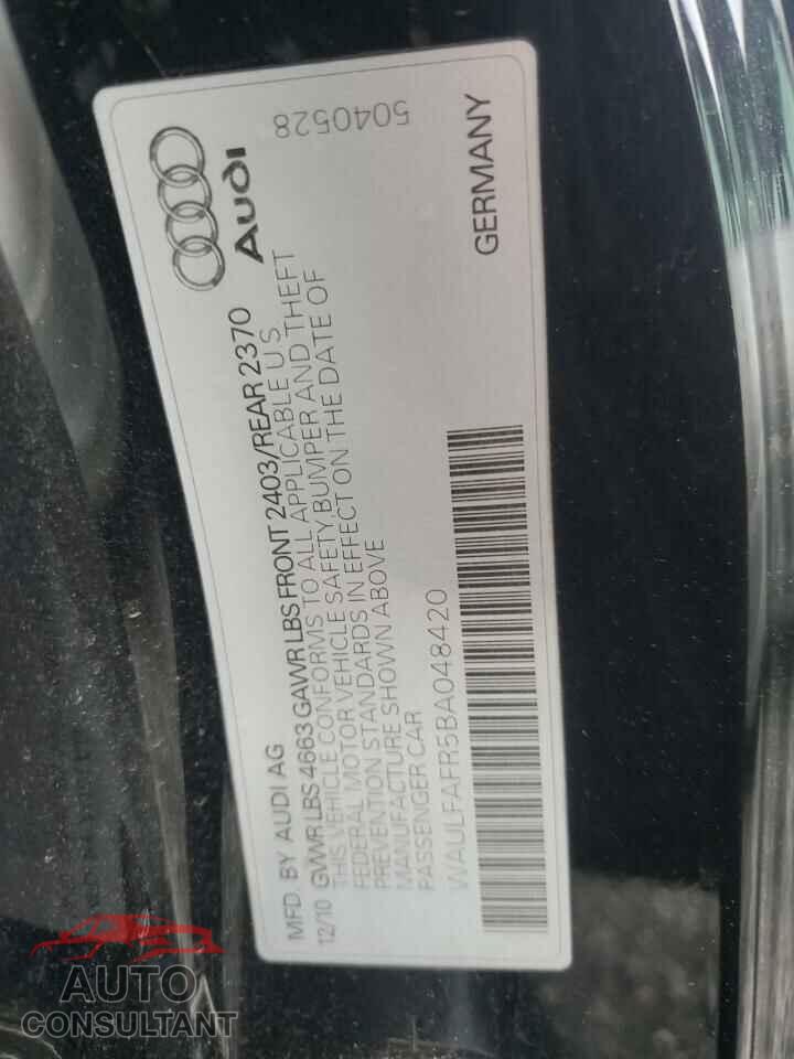 AUDI A5 2011 - WAULFAFR5BA048420
