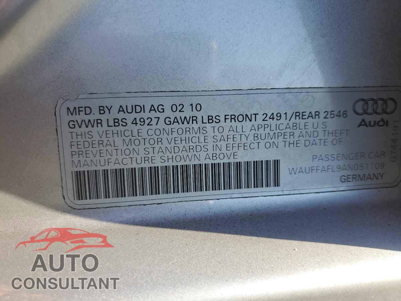 AUDI A4 2010 - WAUFFAFL9AN051109