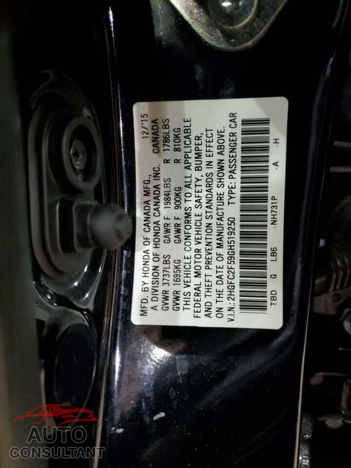 HONDA CIVIC 2016 - 2HGFC2F59GH519250