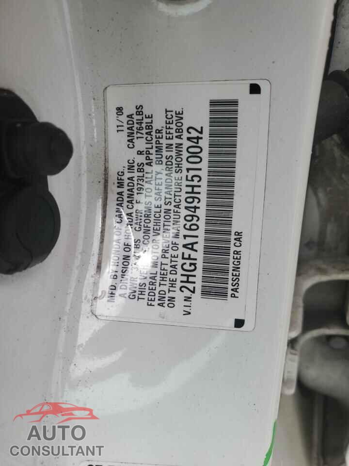 HONDA CIVIC 2009 - 2HGFA16949H510042